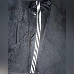 Adidas Kids Black Joggers with White Stripes